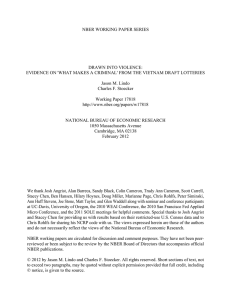 NBER WORKING PAPER SERIES DRAWN INTO VIOLENCE: