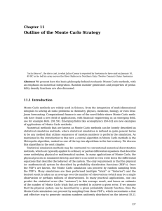 Outline of the Monte Carlo Strategy Chapter 11