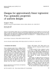 Designs  for  approximately  linear  regression: