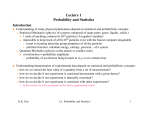 Lecture 1 Probability and Statistics Introduction