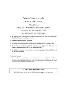 Actuarial Society of India EXAMINATIONS 14