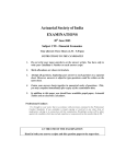 Actuarial Society of India EXAMINATIONS 20
