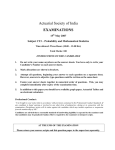 Actuarial Society of India EXAMINATIONS 15