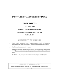 INSTITUTE OF ACTUARIES OF INDIA EXAMINATIONS 22