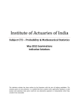 Institute of Actuaries of India May 2012 Examinations Indicative Solutions