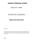 Institute of Actuaries of India November 2011 Examinations Subject CT4 – Models