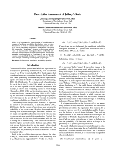 Descriptive Assessment of Jeffrey’s Rule Jiaying Zhao () Daniel Osherson ()