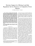 Decision Support for Offering Load-Side Regulation Service Reserves in Competitive Power Markets