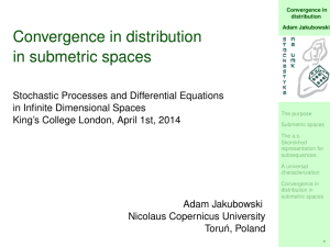 Convergence in distribution in submetric spaces