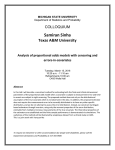 Samiran Sinha Texas A&amp;M University  COLLOQUIUM