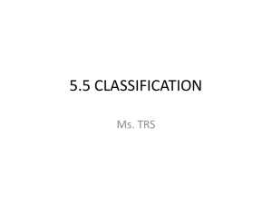 5.5 CLASSIFICATION OF ORGANISMS