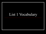 List 1 Vocabulary