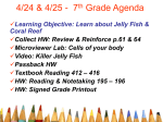 4/20 & 4/21 - 7th Grade Agenda
