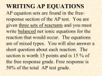 WRITING AP EQUATIONS AP equation sets are found in the