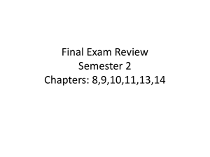 Chapter 8 Test Review