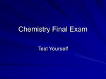 Chemistry Final Exam Test Yourself I