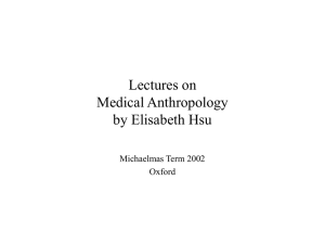 Lectures on Medical Anthropology by Elisabeth Hsu