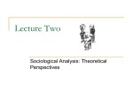 Lecture Two - Sociological Analysis