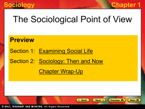 CHAPTER 1 The Sociological Point of View