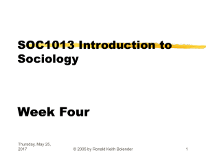 SOC1013 Introduction to Sociology