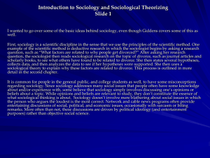 Introduction to Sociology and Sociological Theorizing