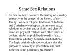 Same Sex Relations