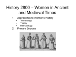 History 2800 – Women in Ancient and Medieval Times