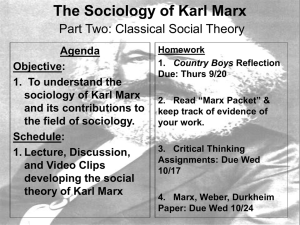 Sociology 2012-2013S1 - Part 2 - Classical Social Theory