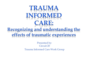 Trauma informed care