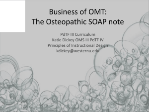 Business of OMT: The Osteopathic SOAP note