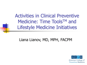 Activities in Clinical Preventive Medicine