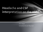 Headache and CSF Interpretation