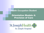 Module 4 – Provision of Care