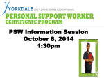 PSW Information Session1415 - Yorkdale Adult Learning Centre