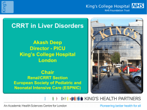 CRRT in Liver Disease - Pediatric Continuous Renal Replacement