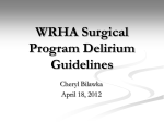 Presentation: WRHA Surgical Program Delirium Guidelines