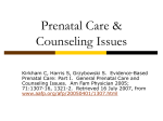 Prenatal Care & Counseling Issues