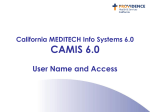 CAMIS 6.0 First Time Users