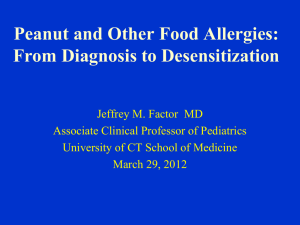 Peanut and Other Food Allergies: From Diagnosis to