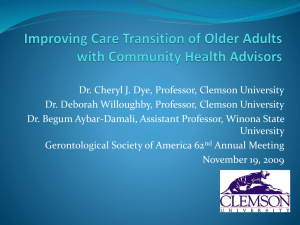 Improving Care Transition of Older Adults with Community