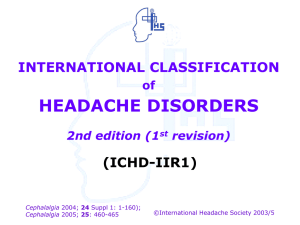 International Classification of Headache Disorders