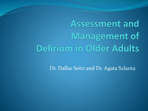 Assessment and Management of Delirium