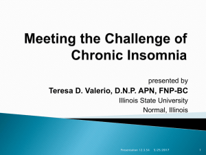 Meeting the Challenge of Chronic Insomnia