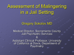 Assessment of Malingering in a Jail Setting