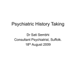 Psychiatric History Taking