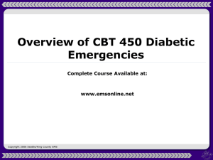 CBT 450 Diabetic Emergencies