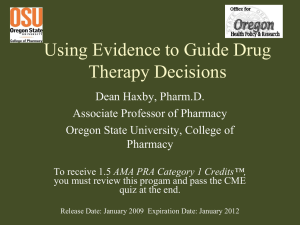 Evidence-Based Drug Therapy Evaluation
