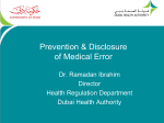 Prevention & Disclosure of Medical Error