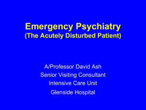 TREATMENT OPTIONS IN EMERGENCY PSYCHIATRY