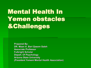 Mental Health In Yemen obstacles &Challenges